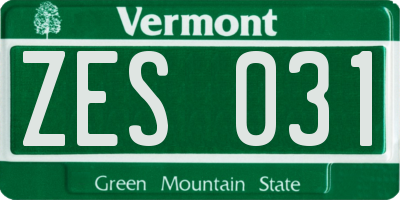 VT license plate ZES031