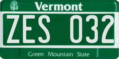 VT license plate ZES032
