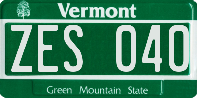 VT license plate ZES040