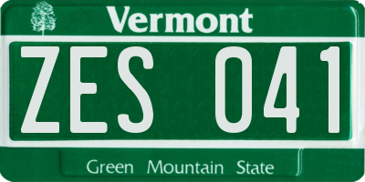 VT license plate ZES041