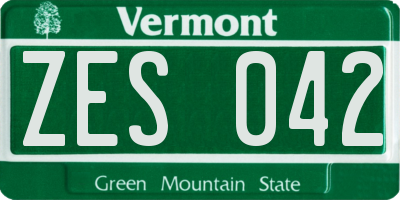 VT license plate ZES042