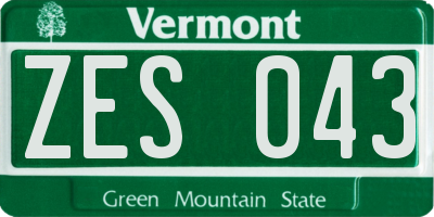 VT license plate ZES043