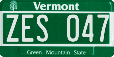 VT license plate ZES047
