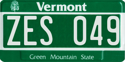 VT license plate ZES049