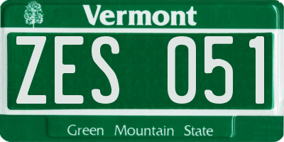 VT license plate ZES051
