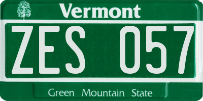 VT license plate ZES057