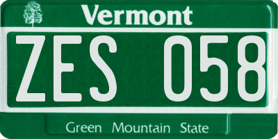 VT license plate ZES058