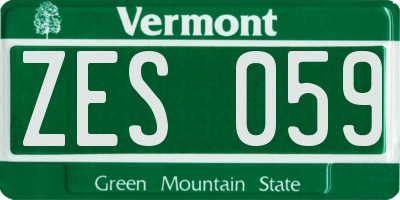 VT license plate ZES059