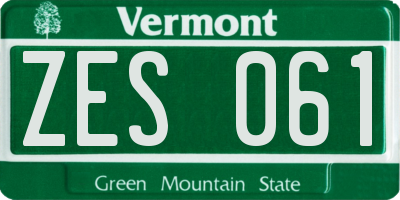 VT license plate ZES061