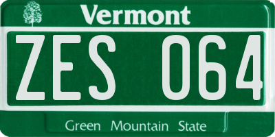VT license plate ZES064