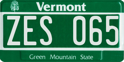 VT license plate ZES065