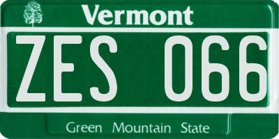 VT license plate ZES066