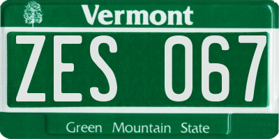 VT license plate ZES067