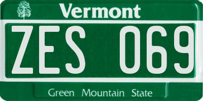 VT license plate ZES069