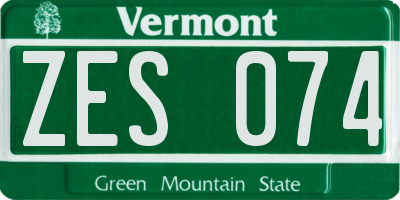 VT license plate ZES074