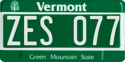 VT license plate ZES077