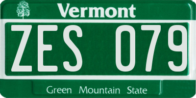 VT license plate ZES079