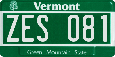 VT license plate ZES081
