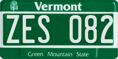 VT license plate ZES082