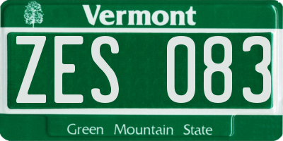 VT license plate ZES083