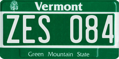 VT license plate ZES084