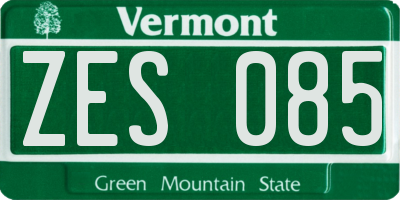 VT license plate ZES085