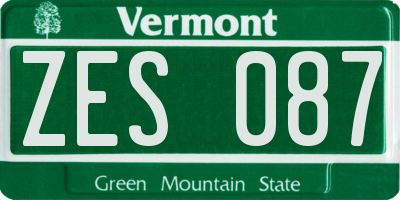 VT license plate ZES087