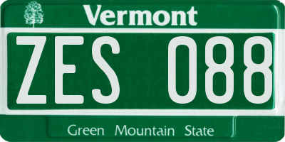 VT license plate ZES088