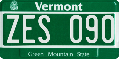 VT license plate ZES090