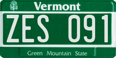 VT license plate ZES091