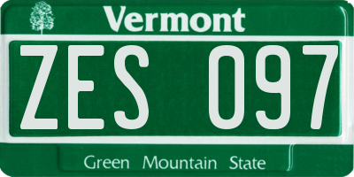 VT license plate ZES097
