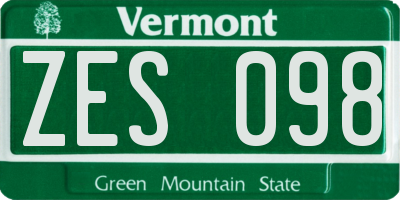 VT license plate ZES098
