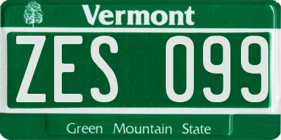 VT license plate ZES099