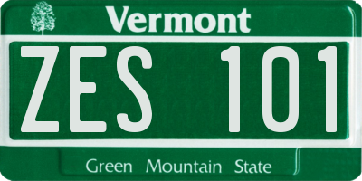 VT license plate ZES101