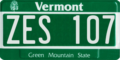 VT license plate ZES107