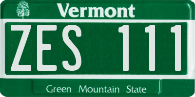 VT license plate ZES111