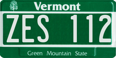 VT license plate ZES112