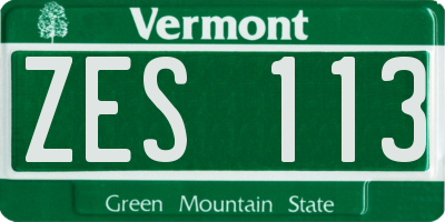 VT license plate ZES113