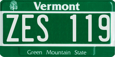 VT license plate ZES119