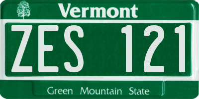 VT license plate ZES121