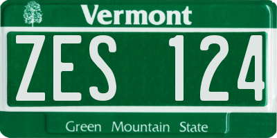 VT license plate ZES124