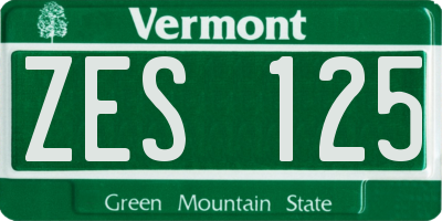 VT license plate ZES125