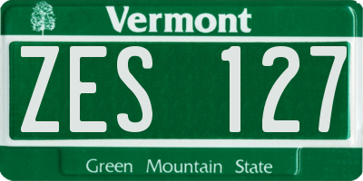 VT license plate ZES127