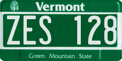 VT license plate ZES128
