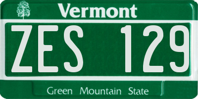 VT license plate ZES129
