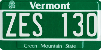 VT license plate ZES130