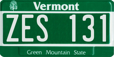 VT license plate ZES131
