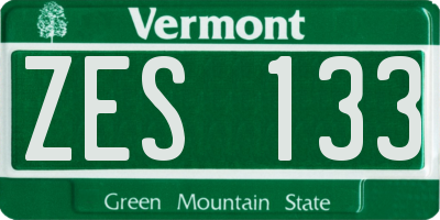 VT license plate ZES133