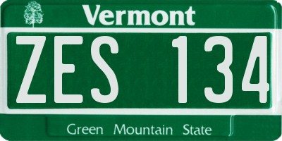 VT license plate ZES134