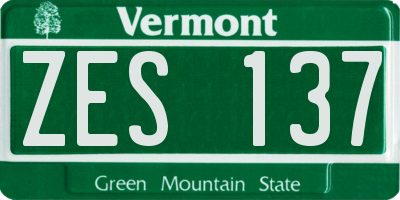 VT license plate ZES137